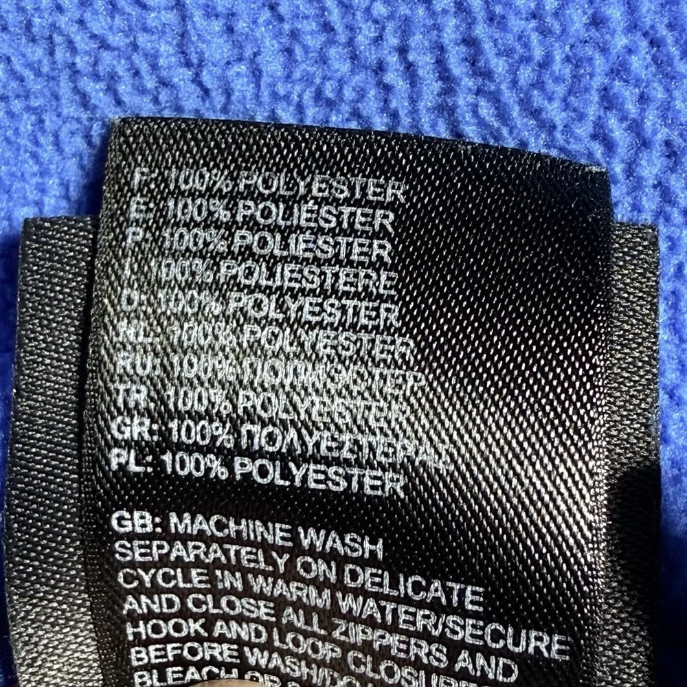 The North Face Polartec Classic Fleece 1/4 Zip Pullover‎ Blue Yellow Logo Medium